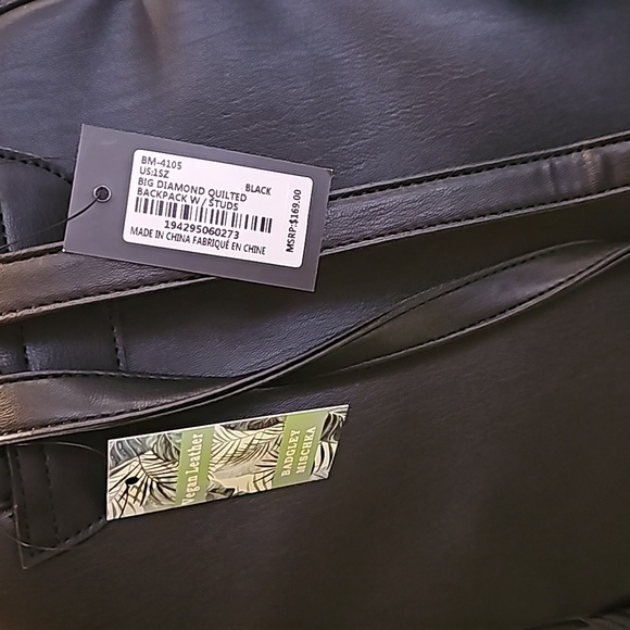 Badgley Mishka Big Diamond Quilted Backpack W/studs - Picture 6 of 8